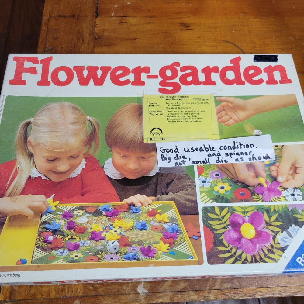Vintage 1985 Ravensburger Flower Garden Board Game Discovery Toys West Germany